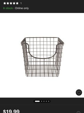 Rustic Metal Wire Storage Basket in Dark Gray